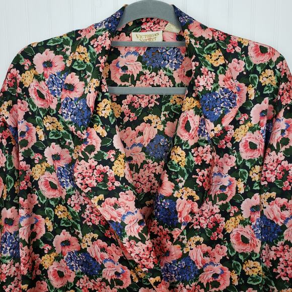 Victoria’s Secret Gold Label Floral Sleep Shirt Women’s Medium - Picture 2 of 8